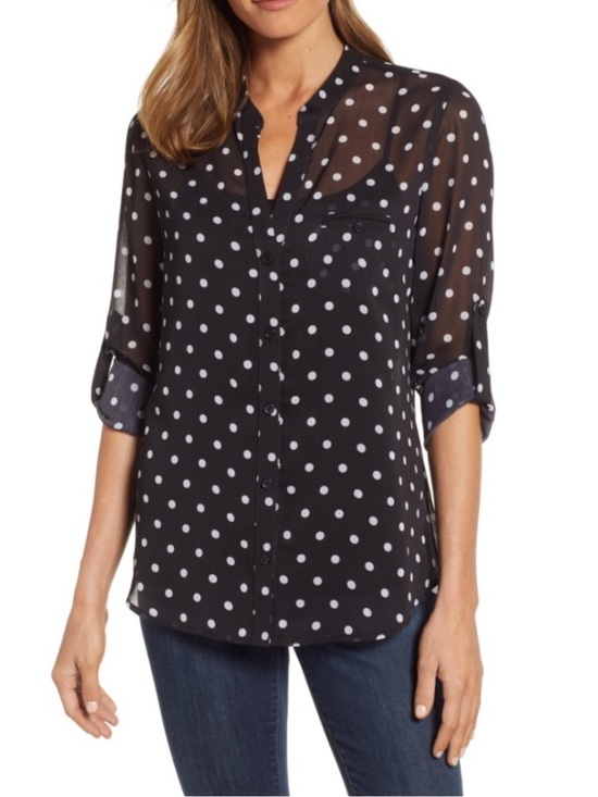 Kut from the Kloth Tops - KUT from the Kloth Jasmine Polka Dot Sheer Blouse  S NWOT